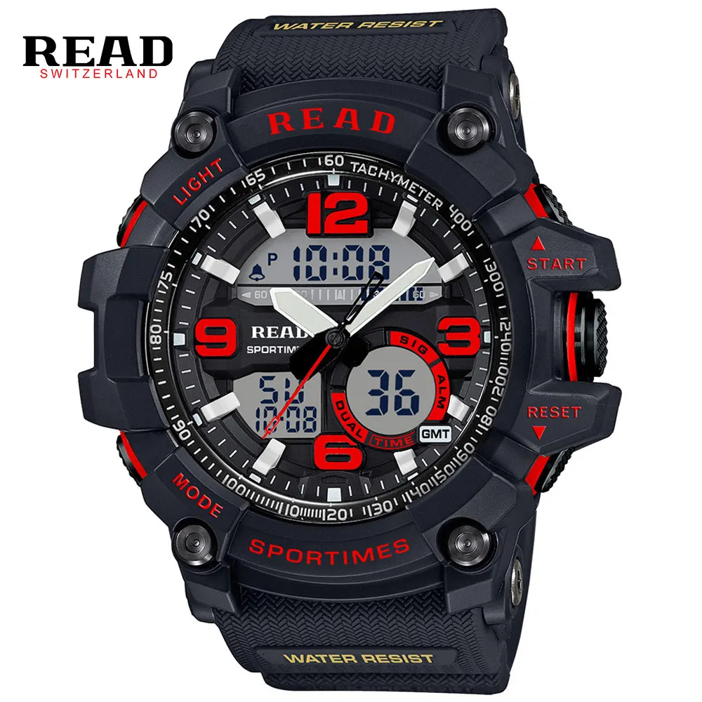 Relogio Masculino READ Men Sports Watches Waterproof Fashion Quartz-Watch Digital Dual Time Zones Military Sports Men's Watches
Relogio Masculino READ Men Sports Watches Waterproof Fashion Quartz-Watch Digital Dual Time Zones Military Sports Men's Watches