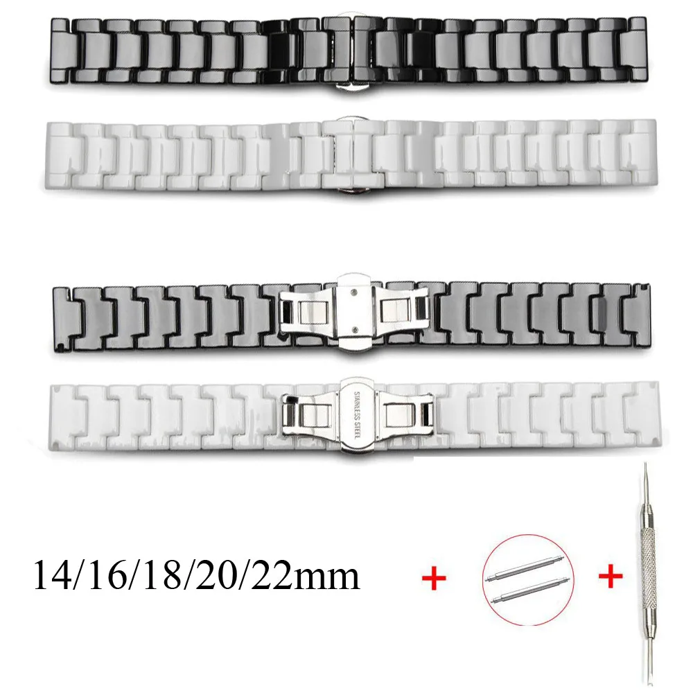 Ceramic Watch Bracelet 14mm 16mm 18mm 20mm 22mm Watchband White Black Ceramic Strap universal Wristwatches Band
Ceramic Watch Bracelet 14mm 16mm 18mm 20mm 22mm Watchband White Black Ceramic Strap universal Wristwatches Band