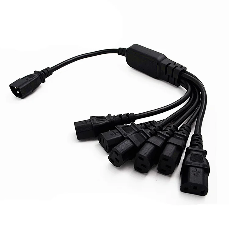 IEC 320 C14 Male Plug to 6XC13 Female Y Type Splitter Power Cord , C14 to 6 x C13, 250V/10A,1 pcs 0.6M
IEC 320 C14 Male Plug to 6XC13 Female Y Type Splitter Power Cord , C14 to 6 x C13, 250V/10A,1 pcs 0.6M