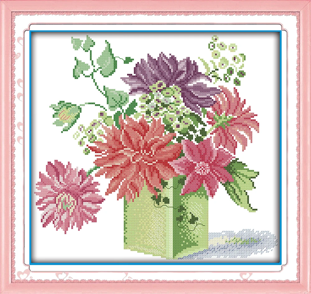 The dahlias cross stitch kit flower 14ct printed fabric canvas stitching embroidery DIY handmade needlework
The dahlias cross stitch kit flower 14ct printed fabric canvas stitching embroidery DIY handmade needlework