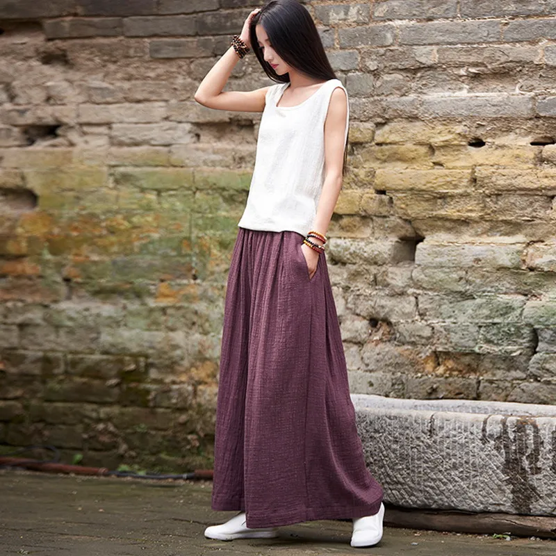 New wine red loose fashion long wide leg pants ladies solid elastic waist soft trousers women cotton linen pants female broek
New wine red loose fashion long wide leg pants ladies solid elastic waist soft trousers women cotton linen pants female broek