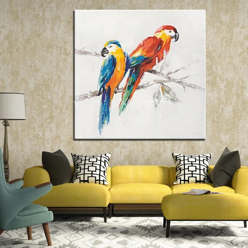 Top aritist Handmade Wall Painting colorful parrots oil Paintings on Canvas Abstract Animal Oil Painting Home Decor Hang Picture
Top aritist Handmade Wall Painting colorful parrots oil Paintings on Canvas Abstract Animal Oil Painting Home Decor Hang Picture