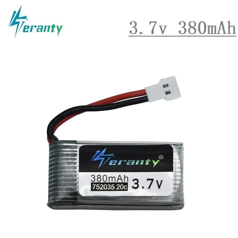 Сменный аккумулятор Lipo 3,7 в 380 мАч 752035 для Hubsan X4 H107 H107L H107D JD385 JD388 ру самолетов, батарея 1s для мультироторов
Сменный аккумулятор Lipo 3,7 в 380 мАч 752035 для Hubsan X4 H107 H107L H107D JD385 JD388 ру самолетов, батарея 1s для мультироторов