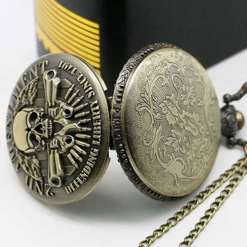 New Arrival Old Antique 2nd Amendment USA Theme Defending Liberty Since 1791 Design Pocket Watch With Necklace Chain
New Arrival Old Antique 2nd Amendment USA Theme Defending Liberty Since 1791 Design Pocket Watch With Necklace Chain
