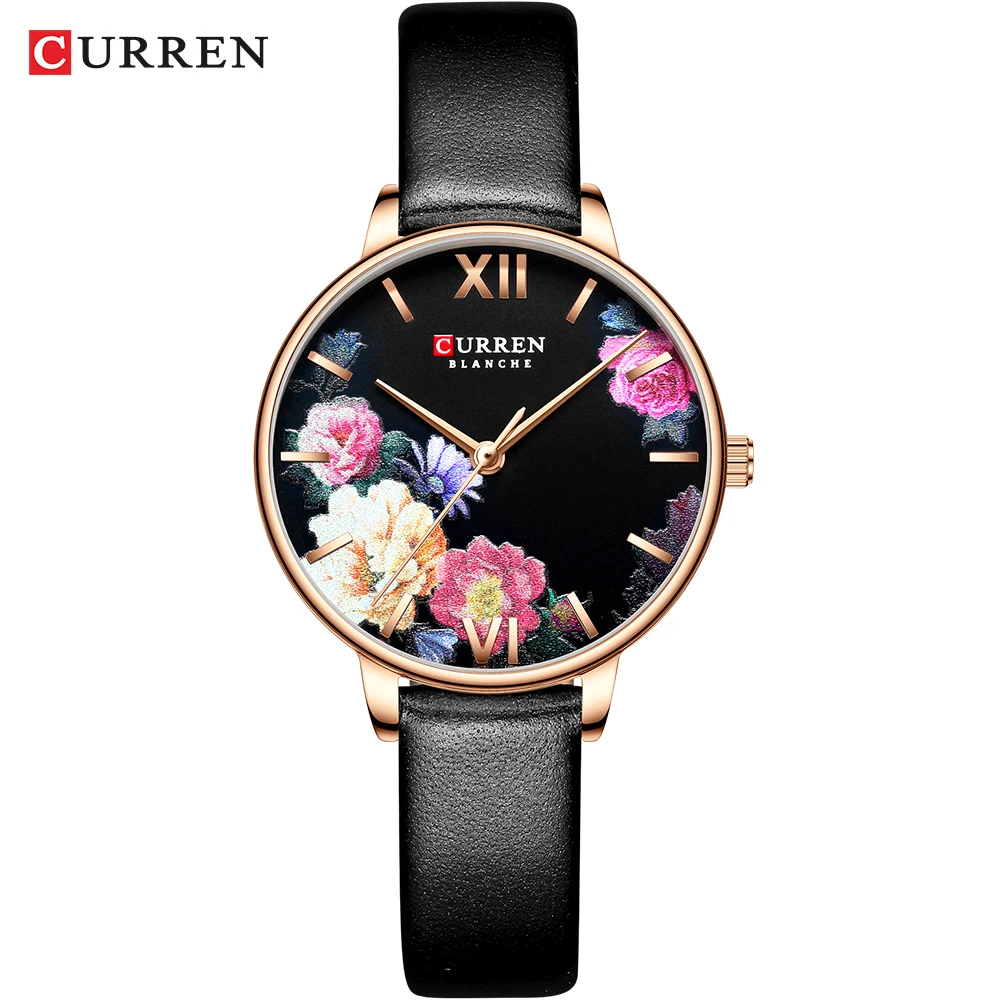 2019 Fashion Trend Flower Leather Watches CURREN Classic Black Wristwatch Female Clock Ladies Quartz Watch relogios feminino
2019 Fashion Trend Flower Leather Watches CURREN Classic Black Wristwatch Female Clock Ladies Quartz Watch relogios feminino