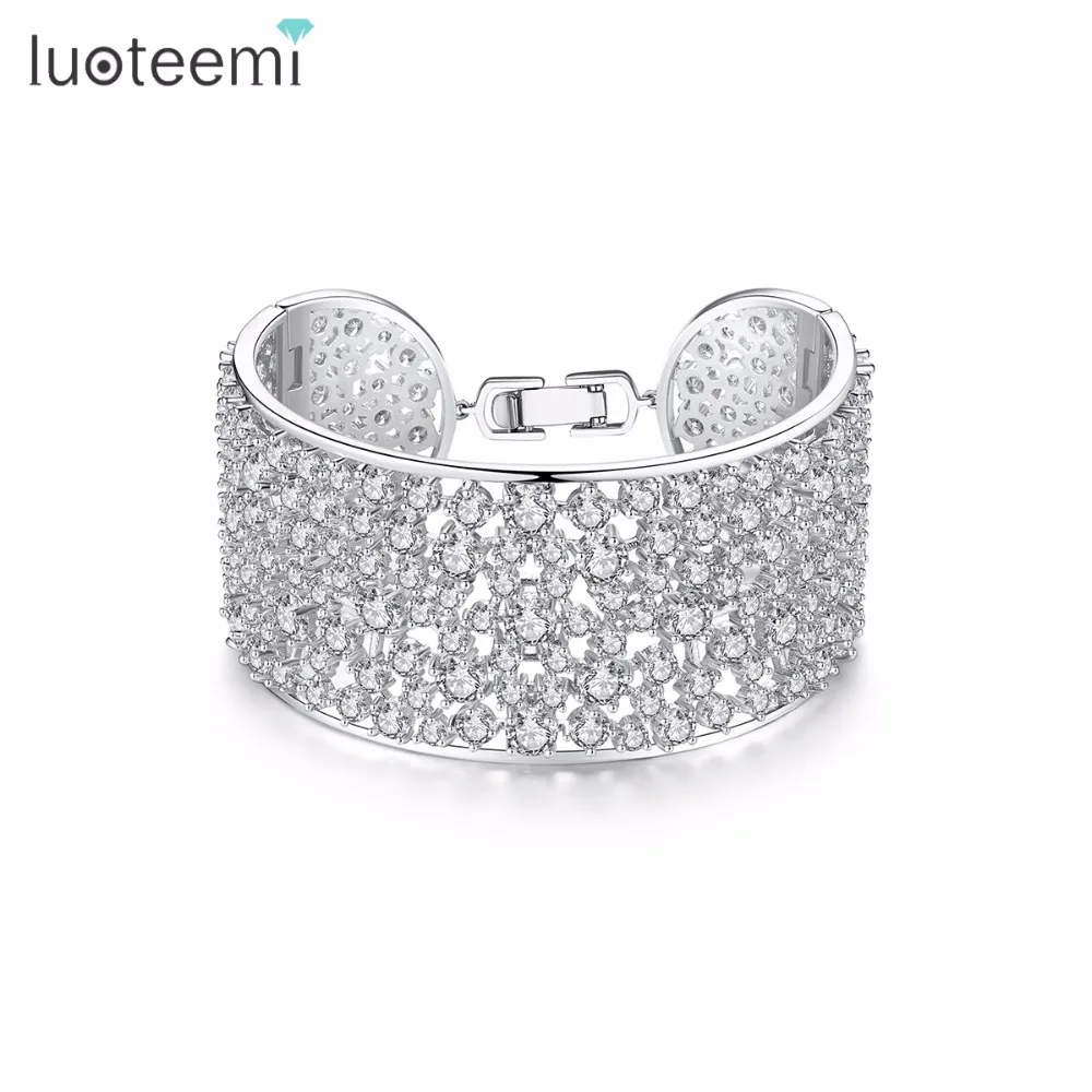 LUOTEEMI Luxurious Wide Bangles Full Cubic Zirconia Cuff Bracelet for Women Bride Wedding Party Girl Gorgeous Accessories Gift
LUOTEEMI Luxurious Wide Bangles Full Cubic Zirconia Cuff Bracelet for Women Bride Wedding Party Girl Gorgeous Accessories Gift