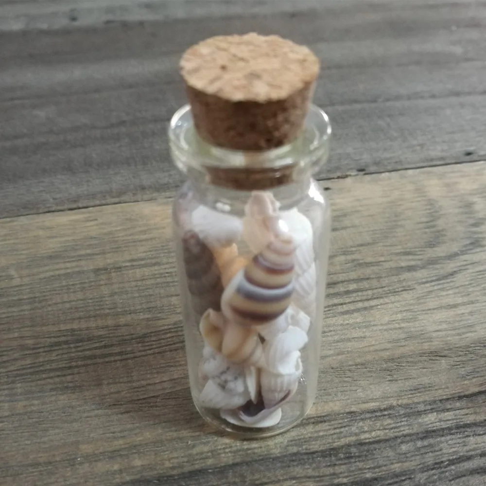 mini glass bottle with mixed shells and conches 3 5 7 8 10 12 15 20ml jars free shipping world wide | Дом и сад