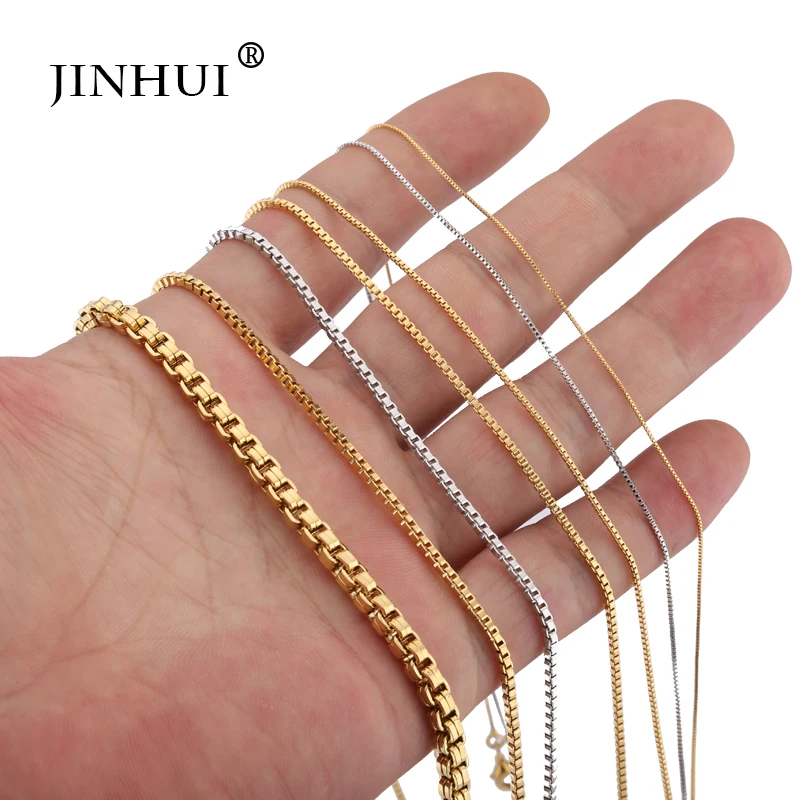 Ожерелья Jin Hui золотистые/серебристые ширина 0 6/0 8/2 мм Длина 45/60 см|Цепочки| |