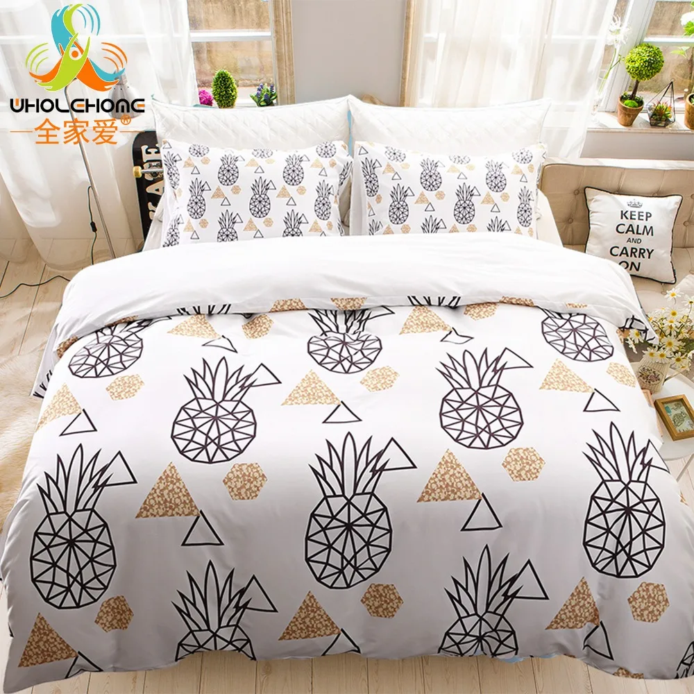 Digital Printing Pineapple Bed Linens 2/3pcs Bedding Set White Color Duvet Cover with Pillowcase Home Queen King Bed Quilt Cover
Digital Printing Pineapple Bed Linens 2/3pcs Bedding Set White Color Duvet Cover with Pillowcase Home Queen King Bed Quilt Cover