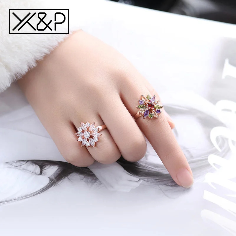X&P Bohemian Wedding Rose Gold Silver Color Crystal Female Rings for Women Fashion Charm Colored Rhinestone Women Ring Jewelry
X&P Bohemian Wedding Rose Gold Silver Color Crystal Female Rings for Women Fashion Charm Colored Rhinestone Women Ring Jewelry