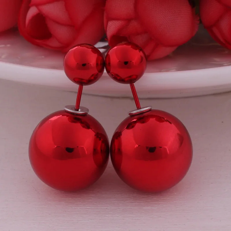 Double Sides Big Pearl Stud Earrings 12 Colors Super Shining UV Classic Double Ball Beads Earrings For Women Jewelry
Double Sides Big Pearl Stud Earrings 12 Colors Super Shining UV Classic Double Ball Beads Earrings For Women Jewelry