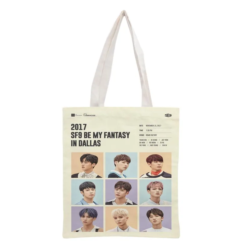 New arrived custom KPOP SF9 printed canvas tote bag women handbag beach travel bag portable shopping bag
New arrived custom KPOP SF9 printed canvas tote bag women handbag beach travel bag portable shopping bag