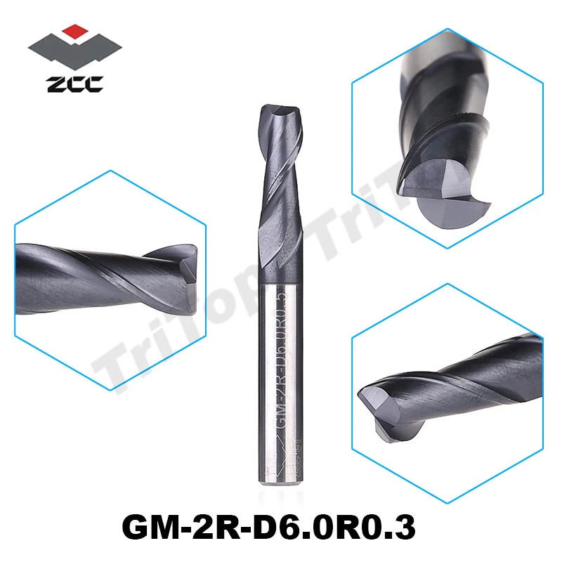 3pcs/lot ZCC.CT GM-2R-D6.0 R0.3 Cemented Carbide 2-flute R end mills with straight shank 6.0mm Tool diameter 0.3mm Radius
3pcs/lot ZCC.CT GM-2R-D6.0 R0.3 Cemented Carbide 2-flute R end mills with straight shank 6.0mm Tool diameter 0.3mm Radius
