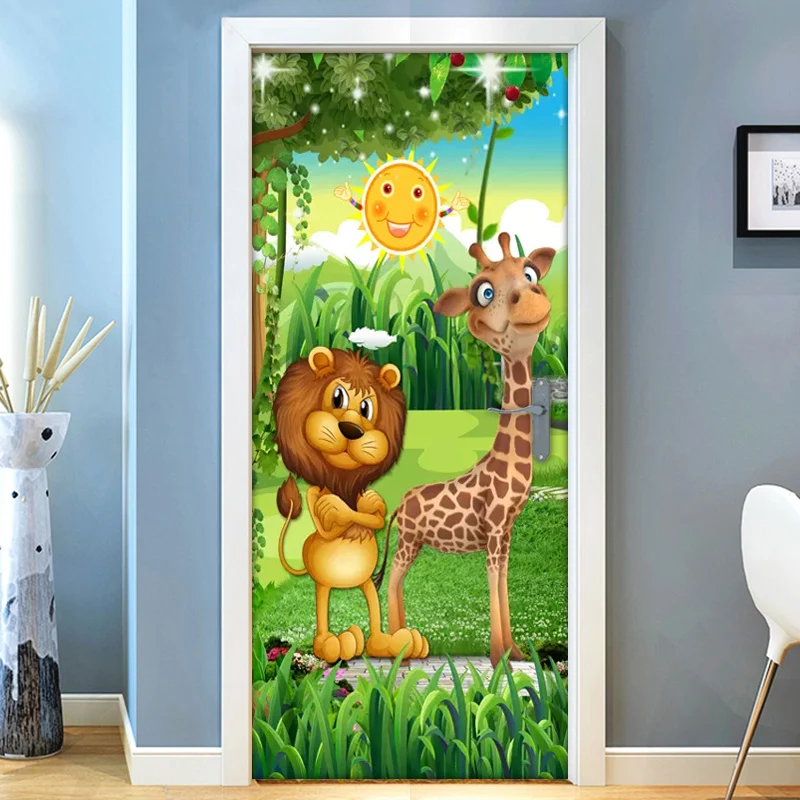 3D Forest Cartoon Animal Lion Giraffe Children Room Kids Room Bedroom Door Decoration Sticker Wall Mural Wallpaper Self-adhesive
3D Forest Cartoon Animal Lion Giraffe Children Room Kids Room Bedroom Door Decoration Sticker Wall Mural Wallpaper Self-adhesive