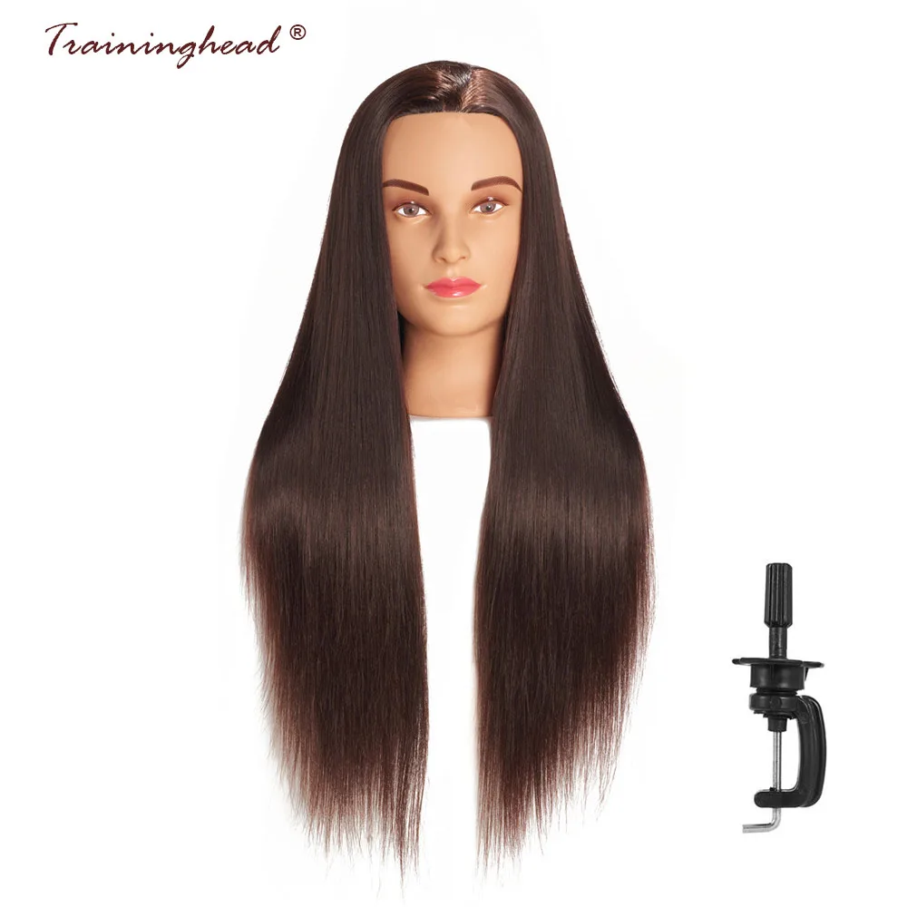 Traininghead 26 28 "Женский манекен голова стенд Синтетические длинные волосы Professional