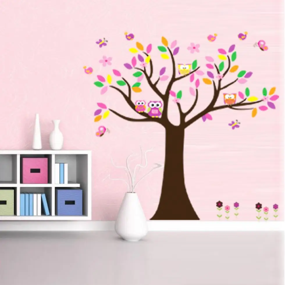 Catoon Animal Colorful PVC 2015 New Wall Stickers for Kids Room Owl Tree Decal Large Original size 60*90CM
Catoon Animal Colorful PVC 2015 New Wall Stickers for Kids Room Owl Tree Decal Large Original size 60*90CM