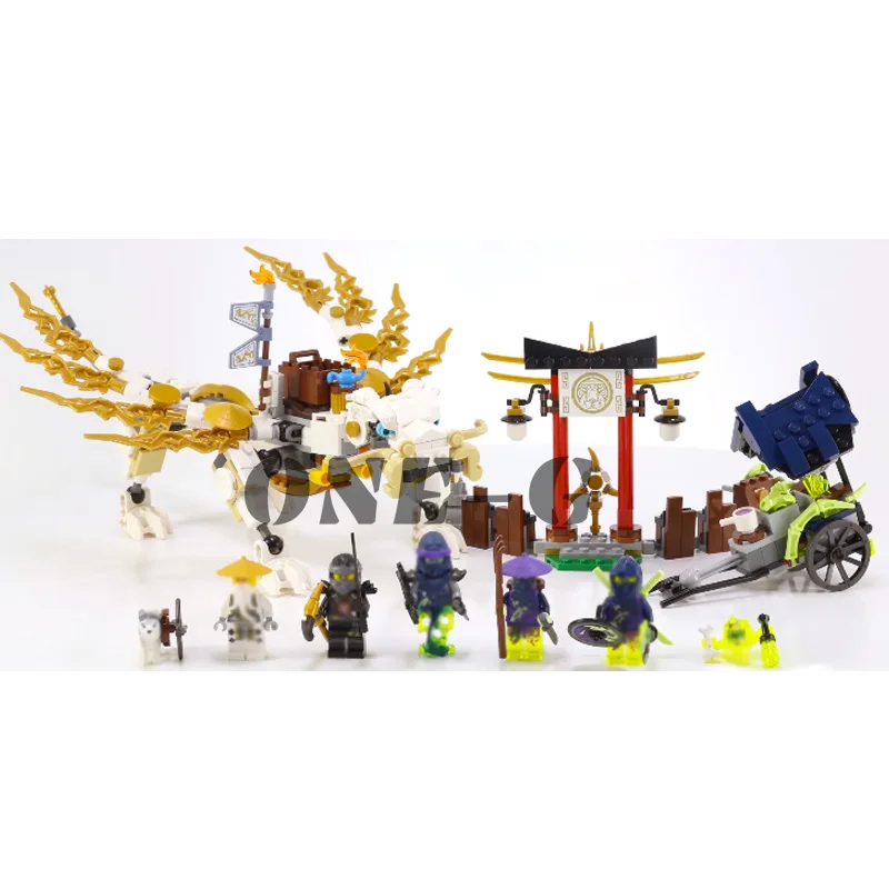 Совместимые legoinglys ninjago 70734 строительные блоки 06016 603 шт кирпичи мастер Ву дракон