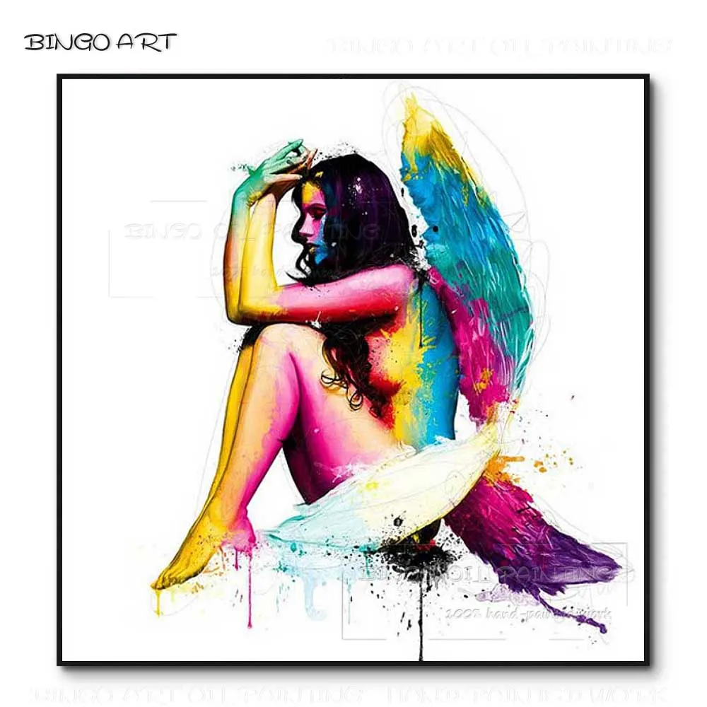 Professional Artist Hand-painted High Quality Abstract Angel Oil Painting on Canvas Multiple Colors Girl with Wing Oil Painting
Professional Artist Hand-painted High Quality Abstract Angel Oil Painting on Canvas Multiple Colors Girl with Wing Oil Painting