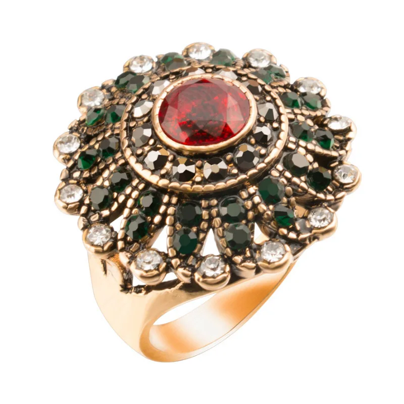 Flower Resin Rhinestone Wedding Rings For Women Vintage Look Round Gold Color Turkey Jewelry
Flower Resin Rhinestone Wedding Rings For Women Vintage Look Round Gold Color Turkey Jewelry