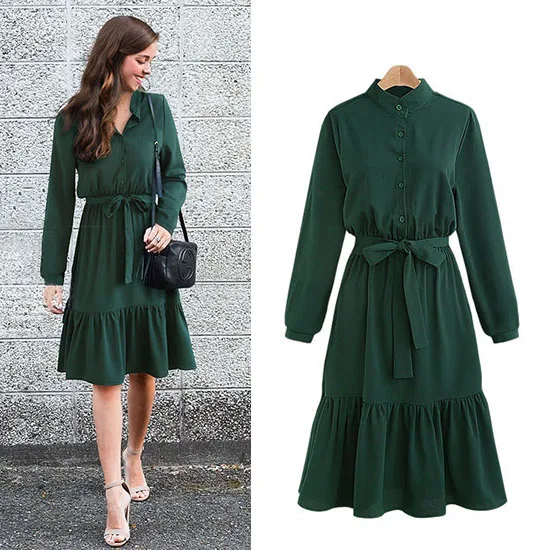 2019 Loose Plus Size Dress Spring New Large Size Women's Collar Collar Tie Dress Slim Vestido De Festa Longo Oversized
2019 Loose Plus Size Dress Spring New Large Size Women's Collar Collar Tie Dress Slim Vestido De Festa Longo Oversized