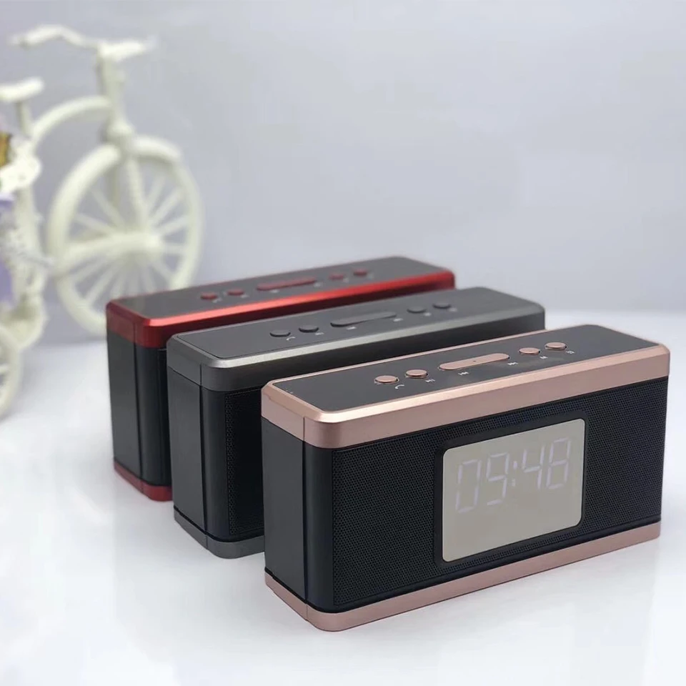 Беспроводная bluetooth колонка зеркальный дисплей будильник сабвуфер Bluetooth Hifi