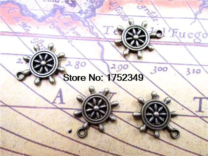 75pcs Rudder charms, Antique bronze Lovely Rudder Steering Wheel Charm Pendant 19mm
75pcs Rudder charms, Antique bronze Lovely Rudder Steering Wheel Charm Pendant 19mm