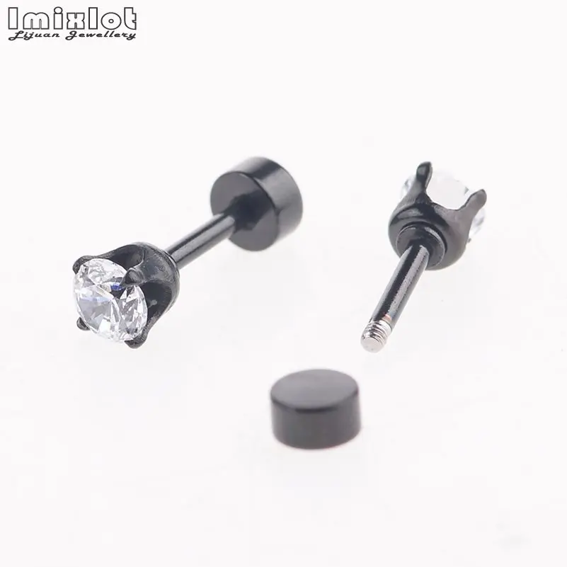 Women/Mens Stainless Steel Stud Earrings,3-7mm, Black,Golden,Silvery,Multicolour, Clear Crystal,Round,#0094
Women/Mens Stainless Steel Stud Earrings,3-7mm, Black,Golden,Silvery,Multicolour, Clear Crystal,Round,#0094