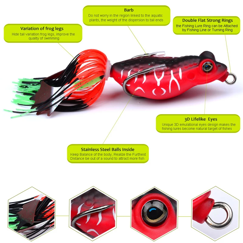 1pc Frog Lures High Quality Fishing Bait 6 Colors Fishing Lures 6cm-2.36"/0.46oz-13.18g Fishing Tackle Hard Bait
1pc Frog Lures High Quality Fishing Bait 6 Colors Fishing Lures 6cm-2.36"/0.46oz-13.18g Fishing Tackle Hard Bait