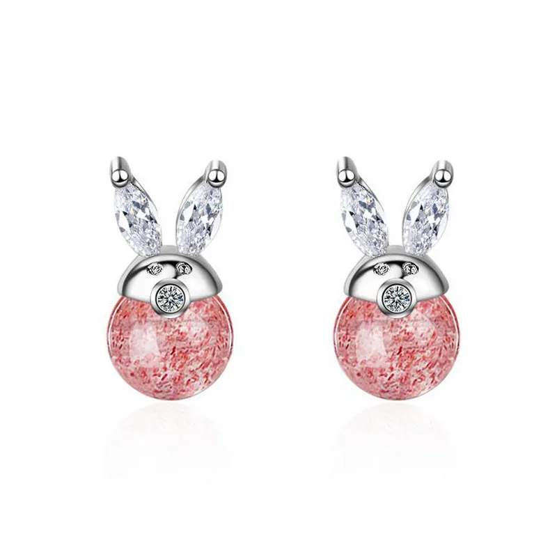 Fashion Simple 925 Sterling Silver Pink Crystal Cute Rabbit Stud Earrings For Child Girls Women Ear Valentine Gift Jewelry ED696
Fashion Simple 925 Sterling Silver Pink Crystal Cute Rabbit Stud Earrings For Child Girls Women Ear Valentine Gift Jewelry ED696