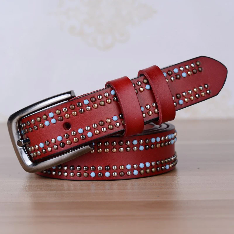New Brand Design 100% Genuine Leather Belts for Women Luxury Leather Rvet Belt Metal Pin Buckle Belt
New Brand Design 100% Genuine Leather Belts for Women Luxury Leather Rvet Belt Metal Pin Buckle Belt