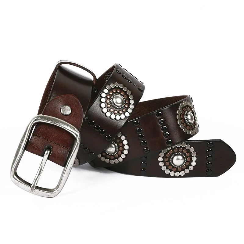 Top Layer Rivet Punk Male Belt Genuine Leather Belts Novelty Designed Personally Gift for Man Geometry Decoration for Jeans
Top Layer Rivet Punk Male Belt Genuine Leather Belts Novelty Designed Personally Gift for Man Geometry Decoration for Jeans