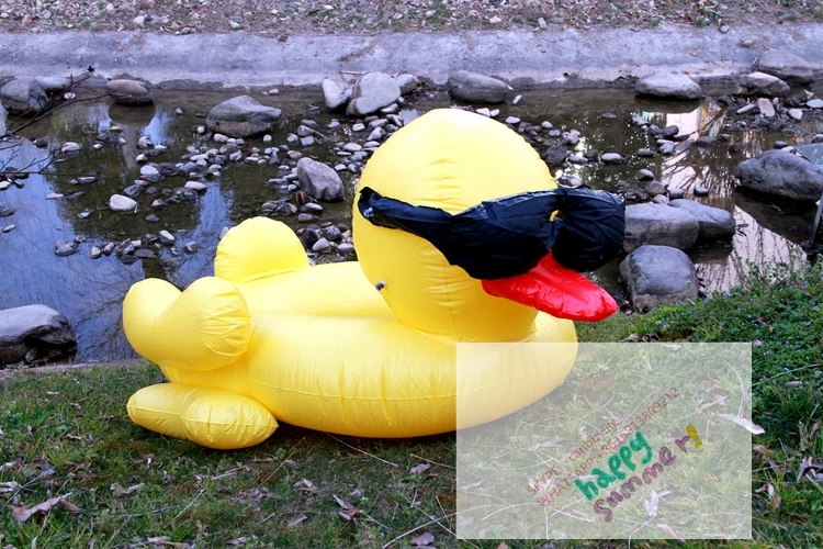 Jumbo желтая утка ездить на надувной Лебедь бассейн для отдыха плот воды floater