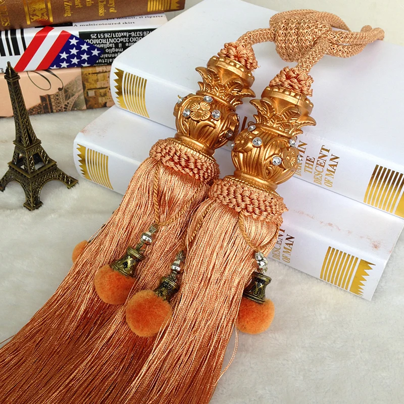 1 pair curtain tieback Double ball structure European ball tied bandage rope tassels rope buckle strap tie tape back N081
1 pair curtain tieback Double ball structure European ball tied bandage rope tassels rope buckle strap tie tape back N081