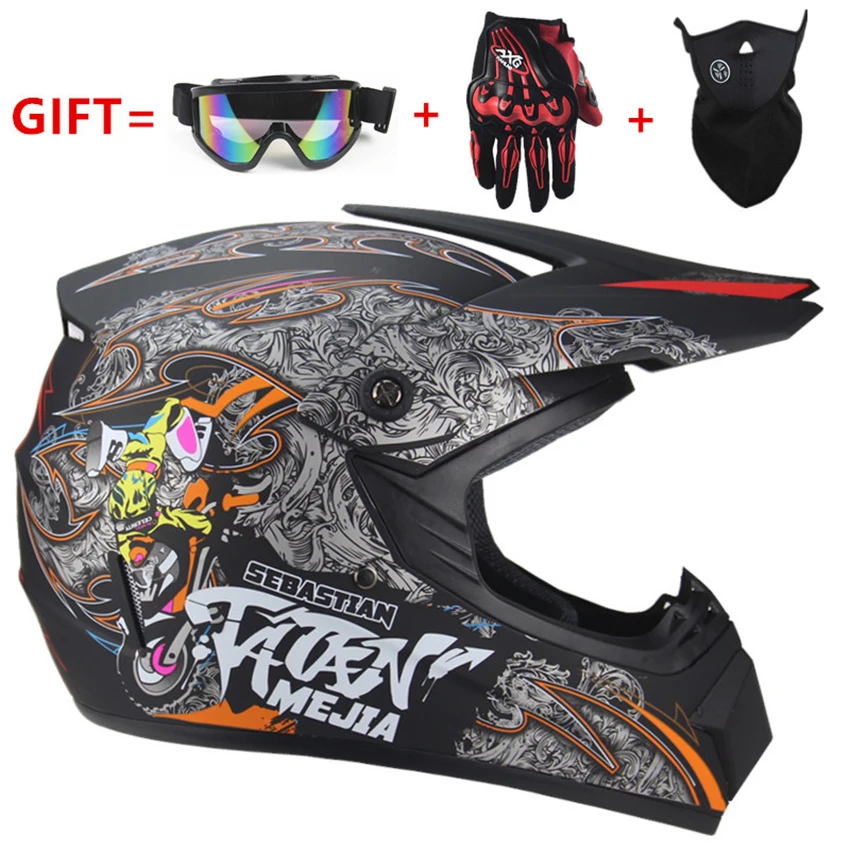 Men and Women Cool Four Seasons Motocross Helmet Dirt Bike Helmet Mountain Bike Crash Helmet Include Goggles Gloves Mask
Men and Women Cool Four Seasons Motocross Helmet Dirt Bike Helmet Mountain Bike Crash Helmet Include Goggles Gloves Mask
