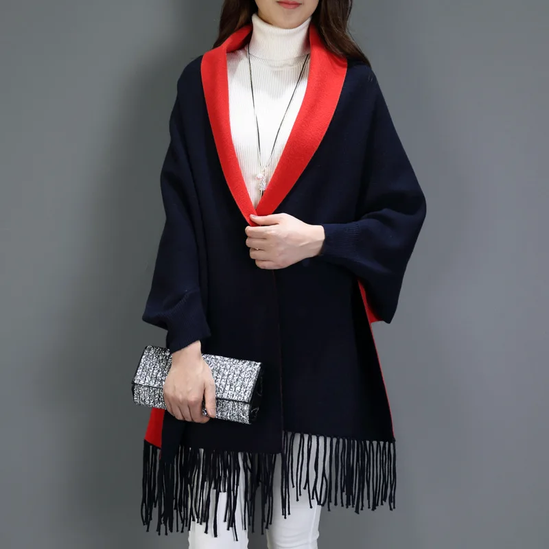 Autumn Winter Causal Loose Tassel Knitted Imitation Cashmere Scarf Bat Sleeves Women Long Thick Poncho Capes Duplex Women Shawl
Autumn Winter Causal Loose Tassel Knitted Imitation Cashmere Scarf Bat Sleeves Women Long Thick Poncho Capes Duplex Women Shawl