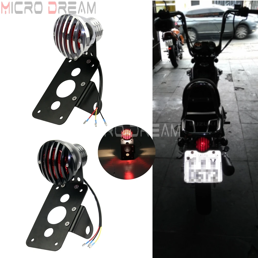 Motorcycle Rear Brake Tail Lights w/ License Plate Bracket Light for Harley Chopper Bobber Cruisers Side Mount Stop Tail Lamp
Motorcycle Rear Brake Tail Lights w/ License Plate Bracket Light for Harley Chopper Bobber Cruisers Side Mount Stop Tail Lamp