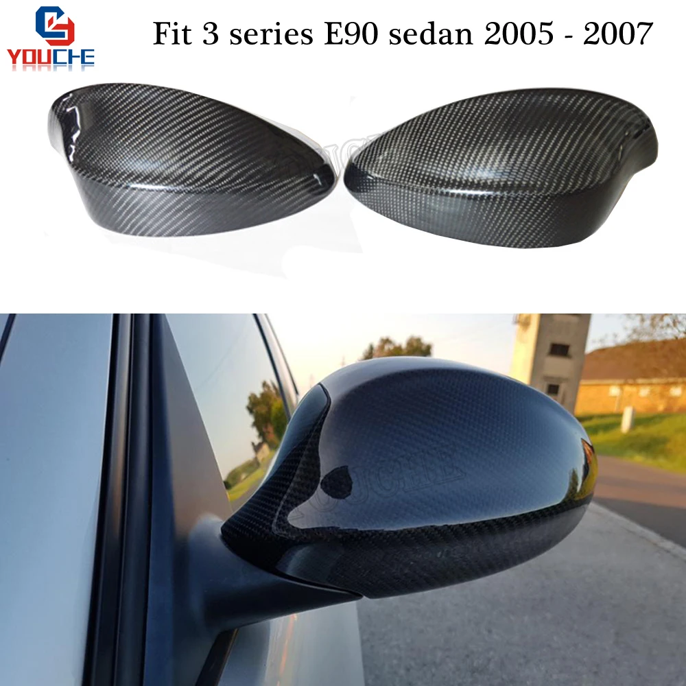 Зеркальные колпачки E90 из углеродного волокна для BMW 3 серии E91 2005 2007 316i 320i 325i 328i