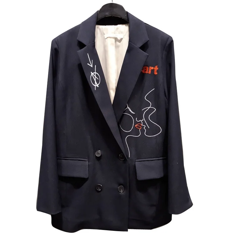 Embroidered Blazers Female Double-breasted Jackets New Fashion Casual Wild Long-sleeved Woman Suit OL Cardigan Tops 2019 Spring
Embroidered Blazers Female Double-breasted Jackets New Fashion Casual Wild Long-sleeved Woman Suit OL Cardigan Tops 2019 Spring