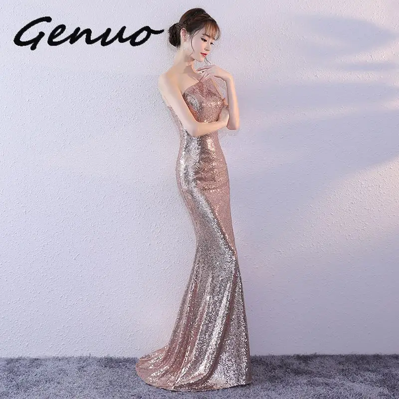 Genuo New 2019 Sexy Sequin Maxi Dress Women Sexy Evening Party Dress Slash Neck Elegant Wedding Vestido de fiesta
Genuo New 2019 Sexy Sequin Maxi Dress Women Sexy Evening Party Dress Slash Neck Elegant Wedding Vestido de fiesta