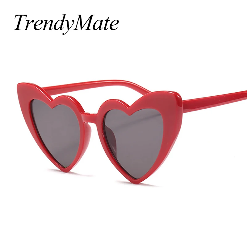 2018 Hot Love Heart Sunglasses Women Cat Eye Vintage Christmas Gift Black Pink Red Shape Sun Glasses for Uv400 1233T |