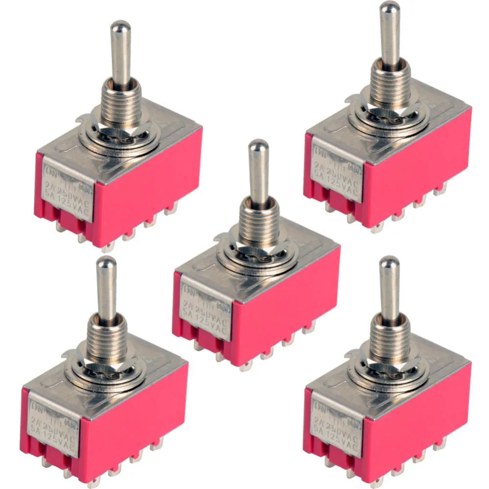 Фото 12 контактный мини переключатель 4PDT 2 Положение ON 2A 250V/5A 125 vac|switch|on-on switchon-on |