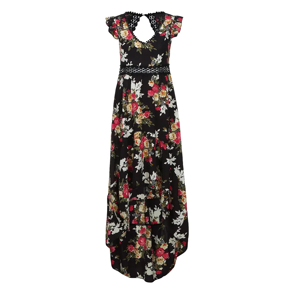 Women Summer Floral Flower Dress Deep V Neck Sexy Backless Dress Summer Asymmertrical Lace Long Dress
Women Summer Floral Flower Dress Deep V Neck Sexy Backless Dress Summer Asymmertrical Lace Long Dress
