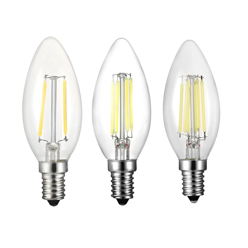 100X DHL wholesale LED Filament E14 Bulb 2W 4W 6W AC220V Lamp Edison Glass Candle Lights Lighting For Chandelier
100X DHL wholesale LED Filament E14 Bulb 2W 4W 6W AC220V Lamp Edison Glass Candle Lights Lighting For Chandelier