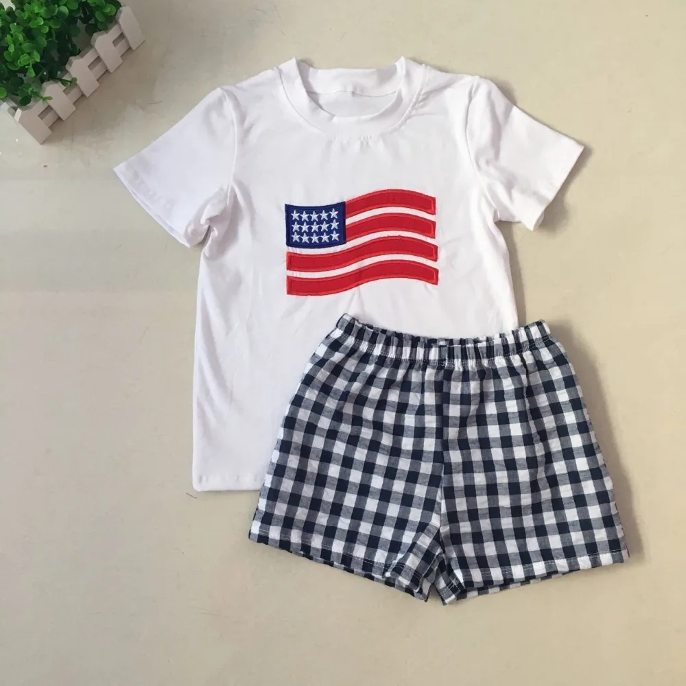 Puresun 4th of July Design New Boy Spring Summer Clothing Boutique Children Embroidery Pattern Boy Plaid Shorts Outfit
Puresun 4th of July Design New Boy Spring Summer Clothing Boutique Children Embroidery Pattern Boy Plaid Shorts Outfit