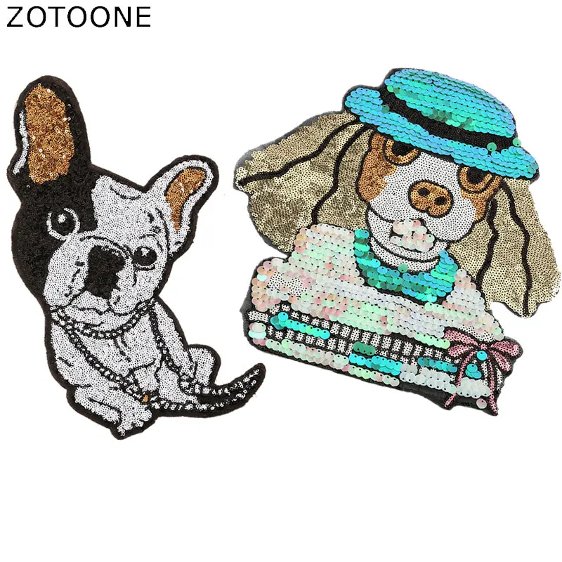 ZOTOONE Large Fashion Sequin Dog Patches for Clothing Iron on Cartoon Embroidered Badge Stickers Fabric DIY Applique for T-shirt
ZOTOONE Large Fashion Sequin Dog Patches for Clothing Iron on Cartoon Embroidered Badge Stickers Fabric DIY Applique for T-shirt