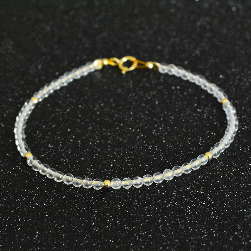 Lii Ji Natural Stone White Agate 2mm Beads 925 Sterling Silver Gold Color Delicate Bracelet For Women Men Gift
Lii Ji Natural Stone White Agate 2mm Beads 925 Sterling Silver Gold Color Delicate Bracelet For Women Men Gift