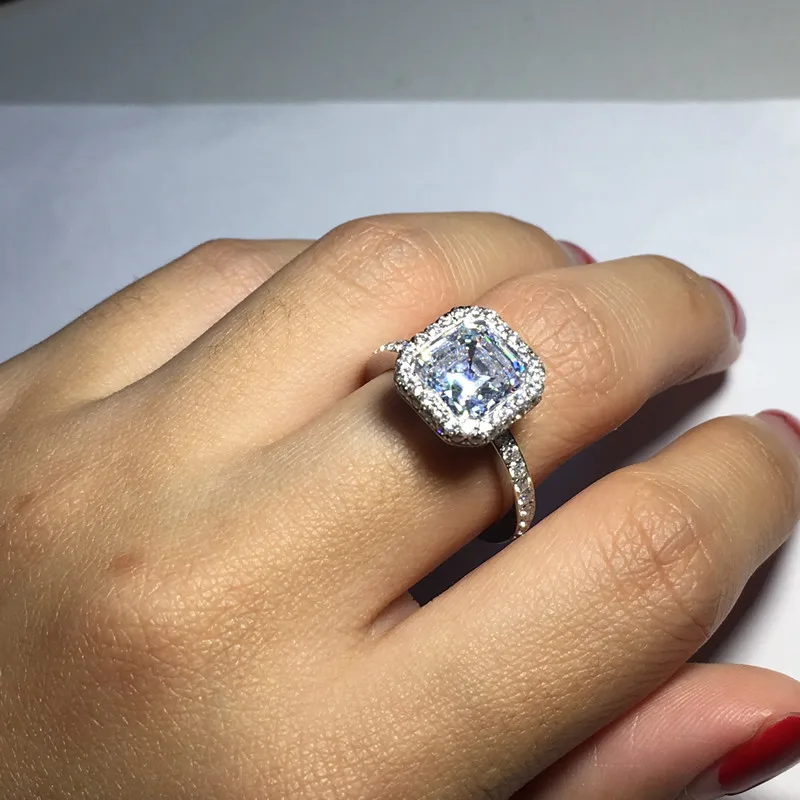 COLORFISH Luxury 3ct Asscher Cut 925 Sterling Silver Halo Engagement Wedding Ring For Women Gift
COLORFISH Luxury 3ct Asscher Cut 925 Sterling Silver Halo Engagement Wedding Ring For Women Gift