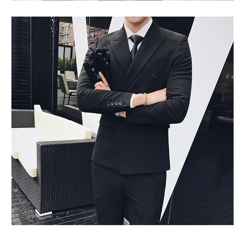 Custom Made Formal Business Suits Wedding Suits Slim Fit for Men Double Breasted Two Buttons Notched Lapel 2 Pieces 2018 New
Custom Made Formal Business Suits Wedding Suits Slim Fit for Men Double Breasted Two Buttons Notched Lapel 2 Pieces 2018 New