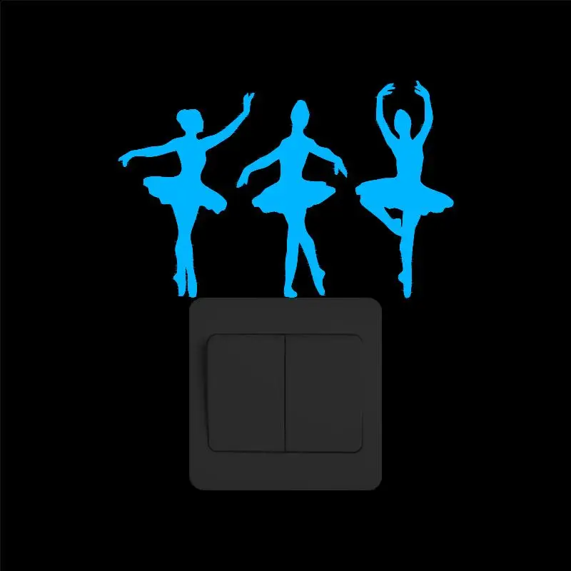 Мультяшные балерины девушки дневная наклейка Переключатель светящиеся наклейки