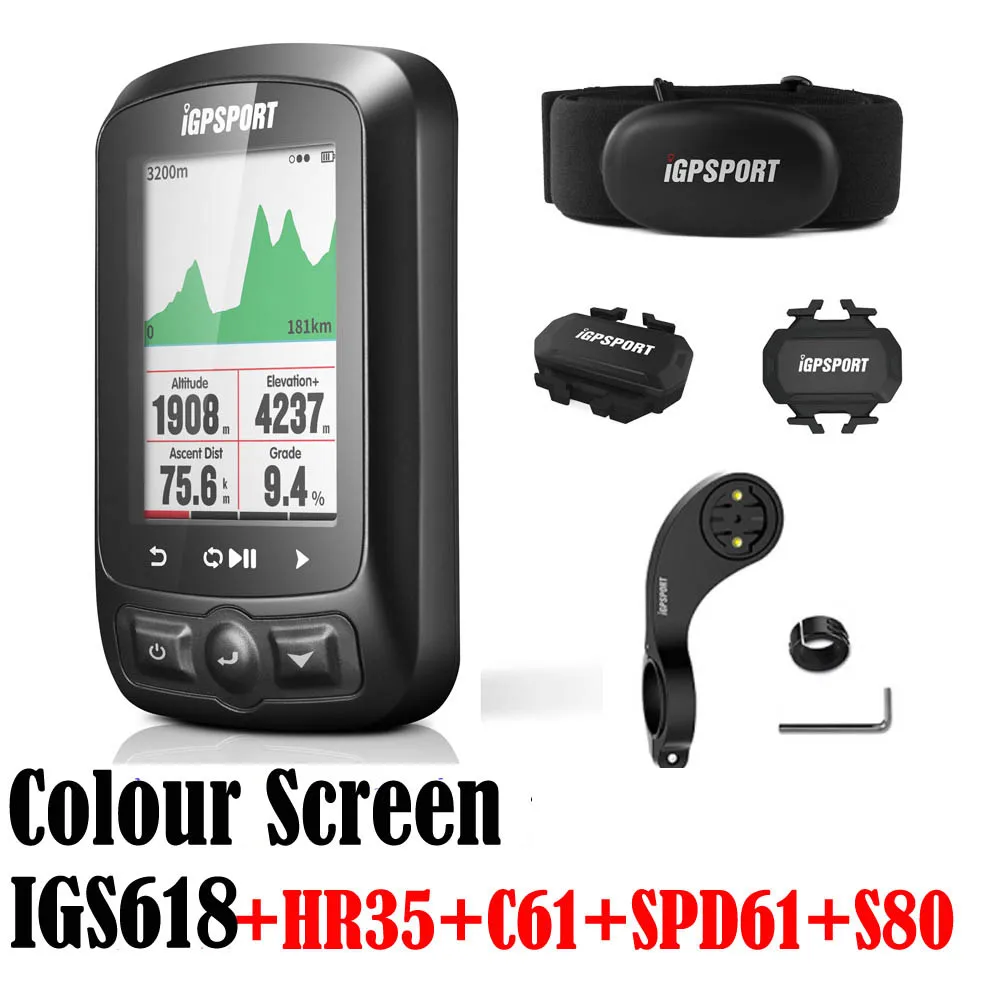 Со всеми аксессуарами IGPSPORT IGS618 GPS велосипедный компьютер беспроводной IPX7